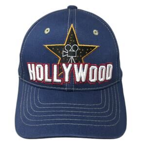 Ninety Six Hollywood Baseball Cap Blue One Size Strapback Movie Camera Star